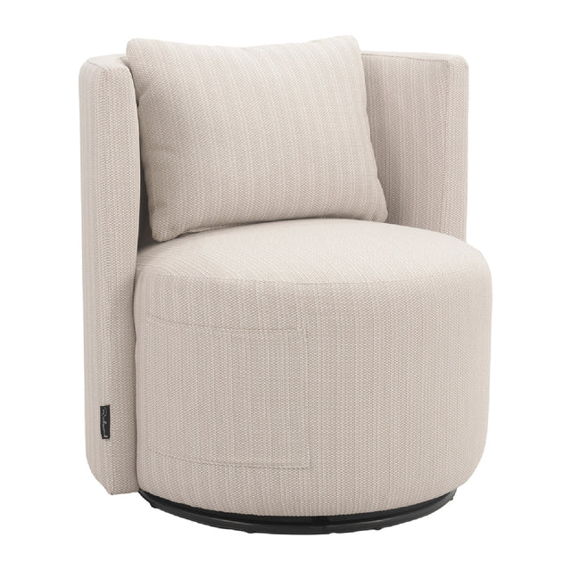 Modern European furniture - Beige Outdoor Swivel Dining Chair - www.oroa.com