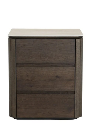 Brown Oak 3-Drawer Nightstand | Richmond Interiors Ritz | Oroa.com