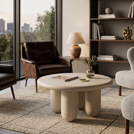   Beige Round Coffee Table | Oroa.com