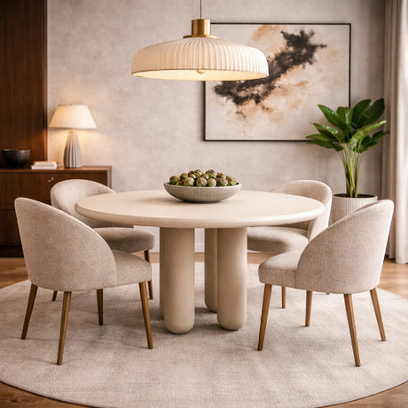   Beige Round Dining Table | Oroa.com