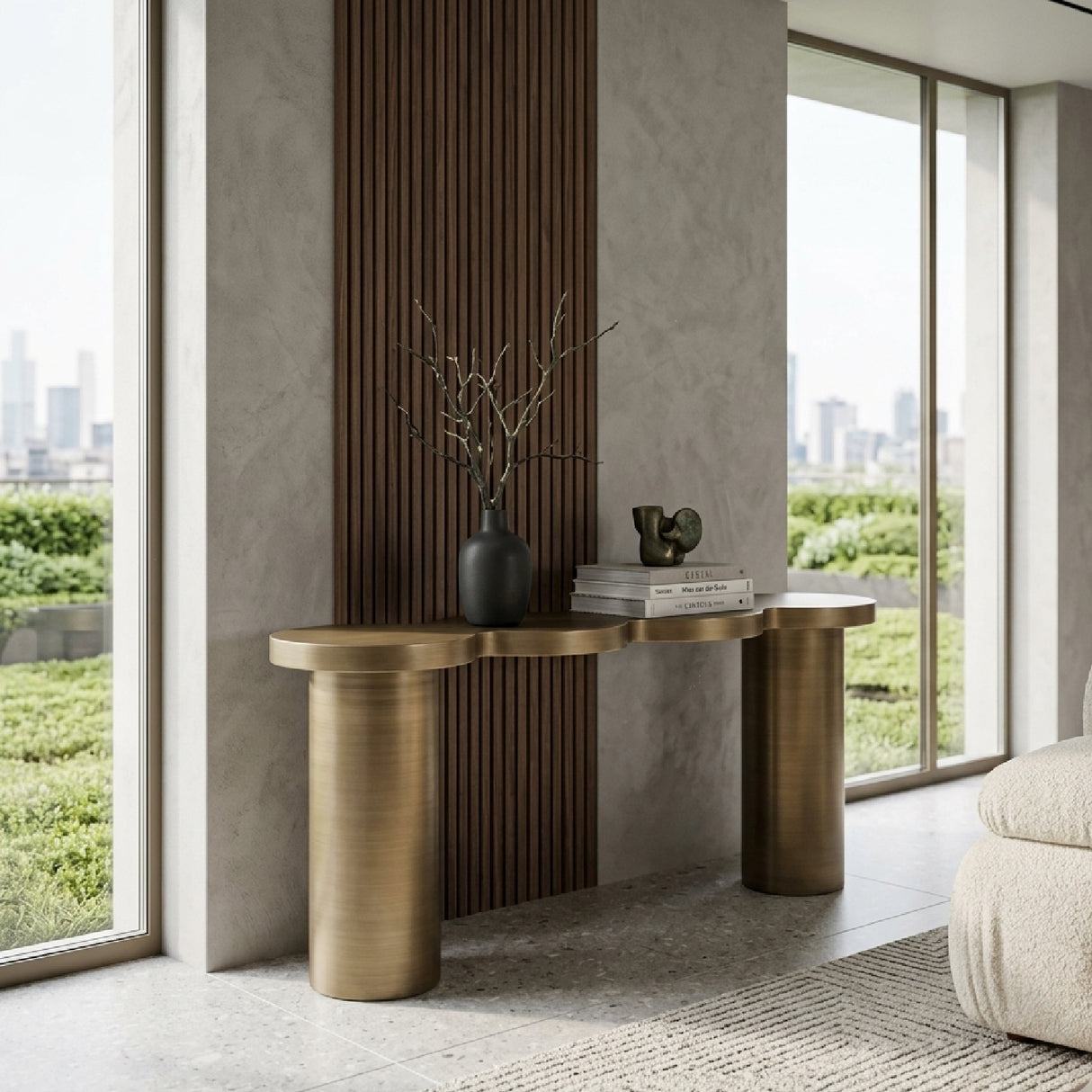   Brushed Gold Console Table | Oroa.com