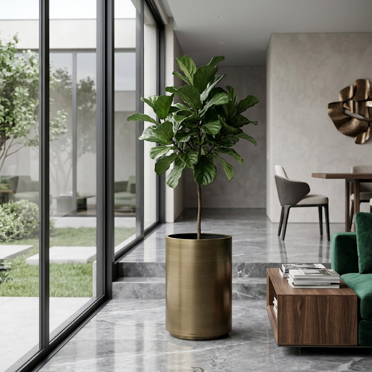   Gold Cylindrical Planter | Oroa.com