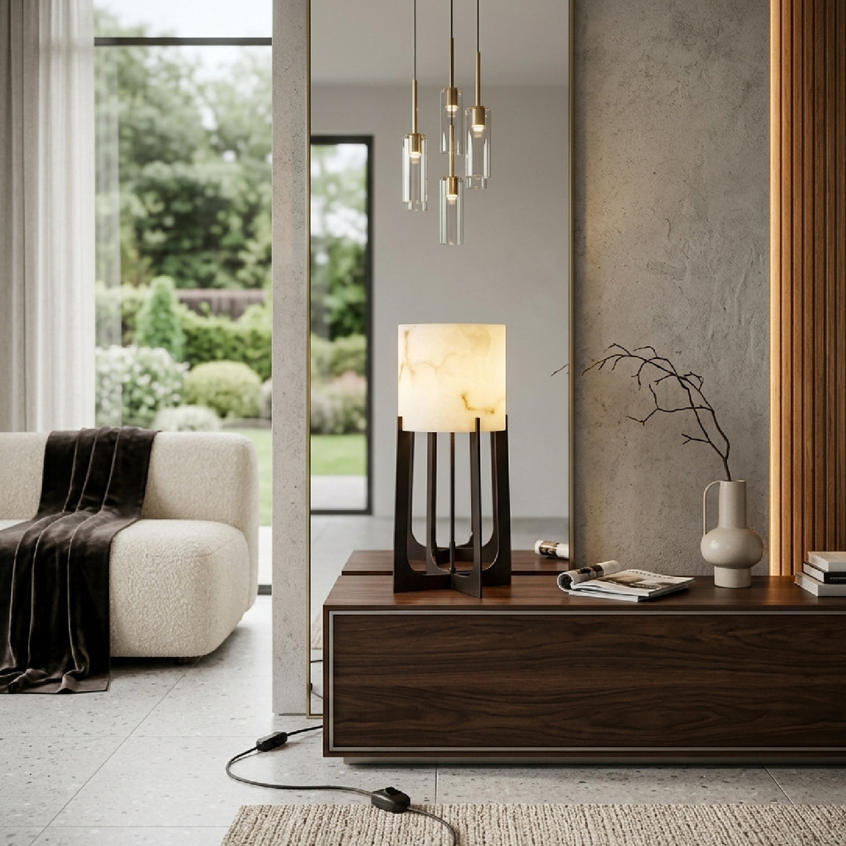   Cylindrical Marble Table Lamp S | Oroa.com