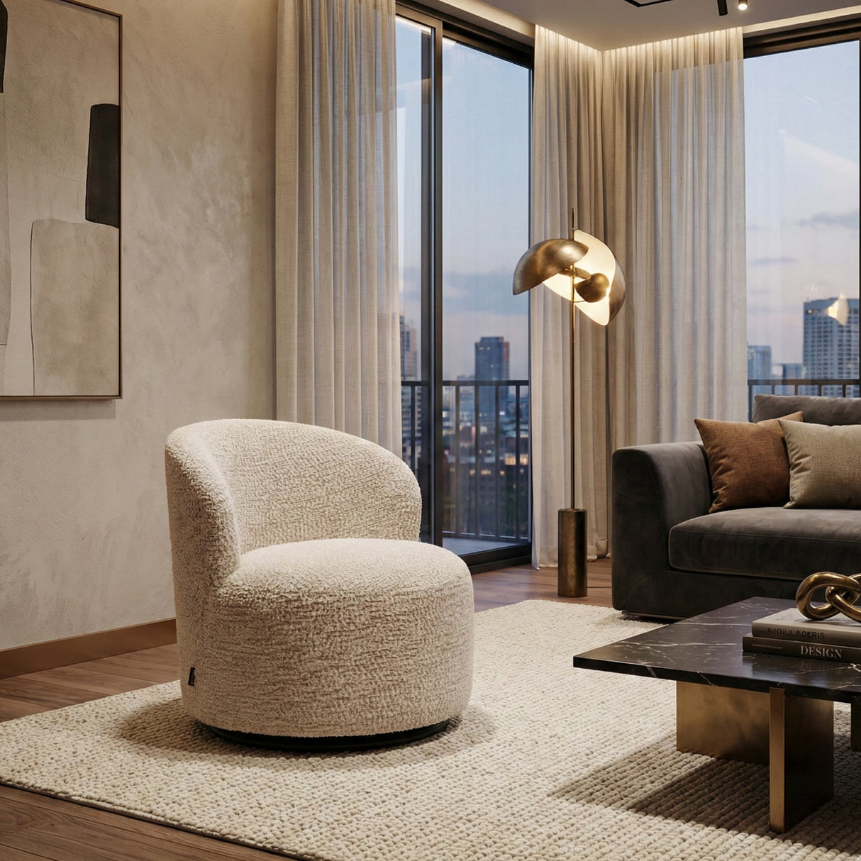 Cream Kid's Swivel Chair | Richmond Interiors Jackie