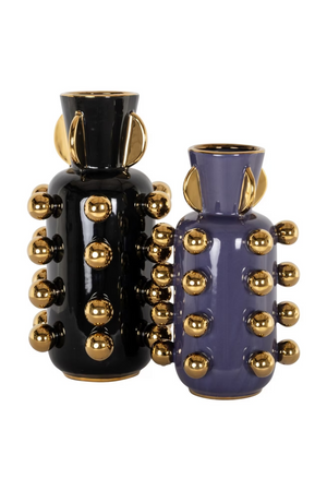 Purple Stoneware Studded Vase | Richmond Interiors Zalia | Oroa.com