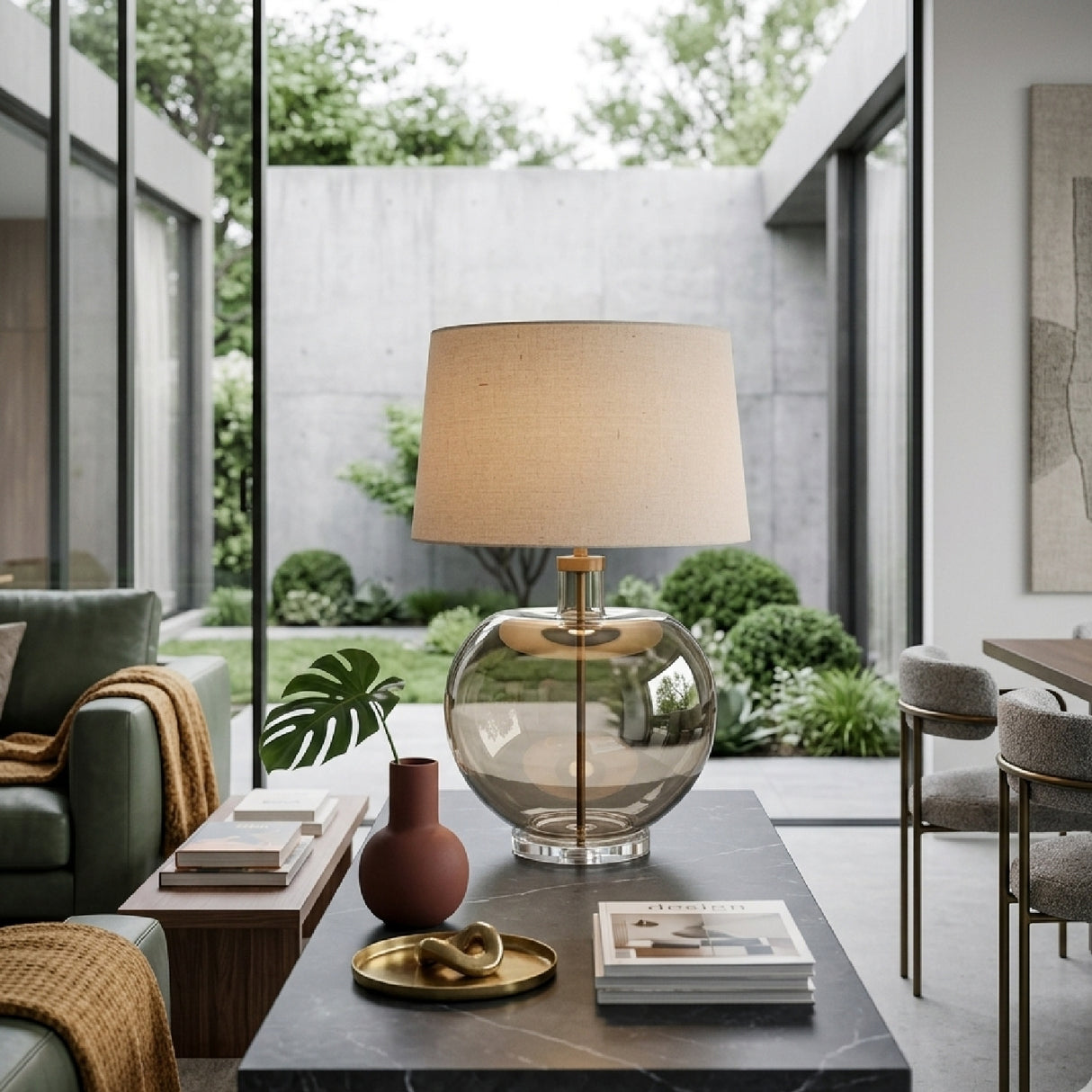   Amber Glass Table Lamp | Oroa.com