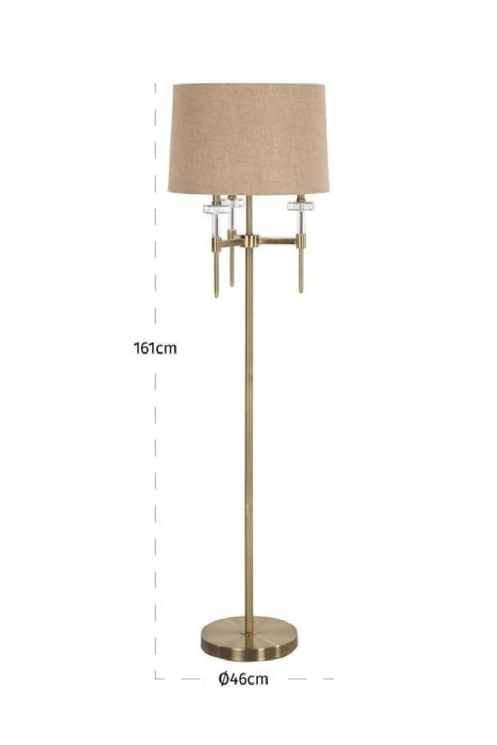 Brushed Gold Floor Lamp | Richmond Interiors Josie | Oroa.com