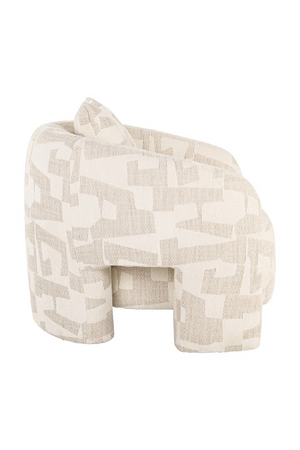 Beige Abstract Print Lounge Chair | Richmond Interiors Tuscany | Oroa.com
