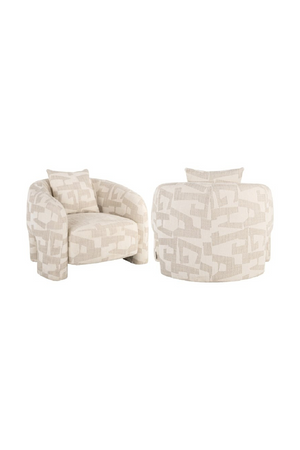 Beige Abstract Print Lounge Chair | Richmond Interiors Tuscany | Oroa.com