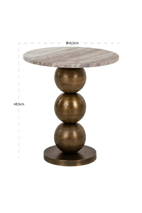Beige Marble End Table | Richmond Interiors Barley | Oroa.com