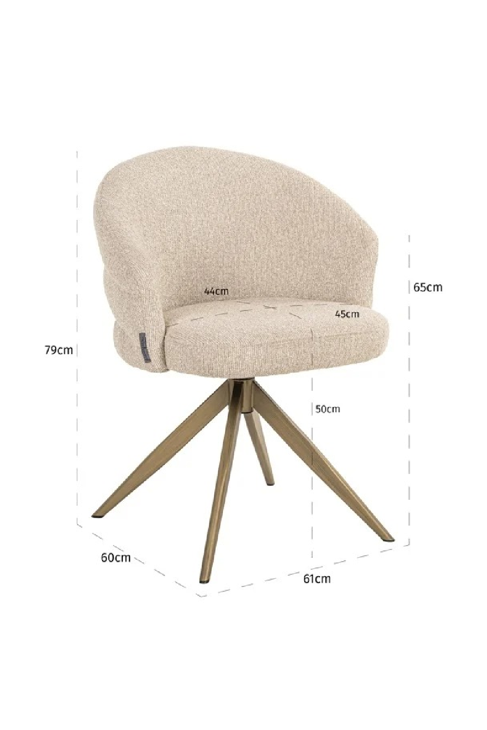 Cream Upholstered Swivel Chair | Richmond Interiors Zendaya | Oroa.com