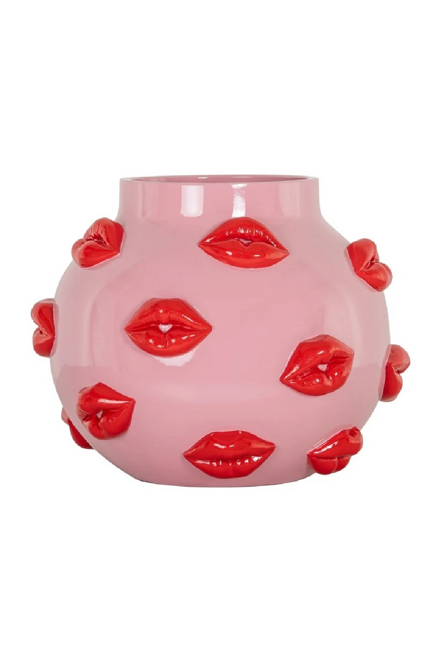 Lips Embossed Pink Vase | Richmond Interiors Loth | Oroa.com