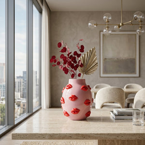   Lips Embossed Pink Vase | Oroa.com