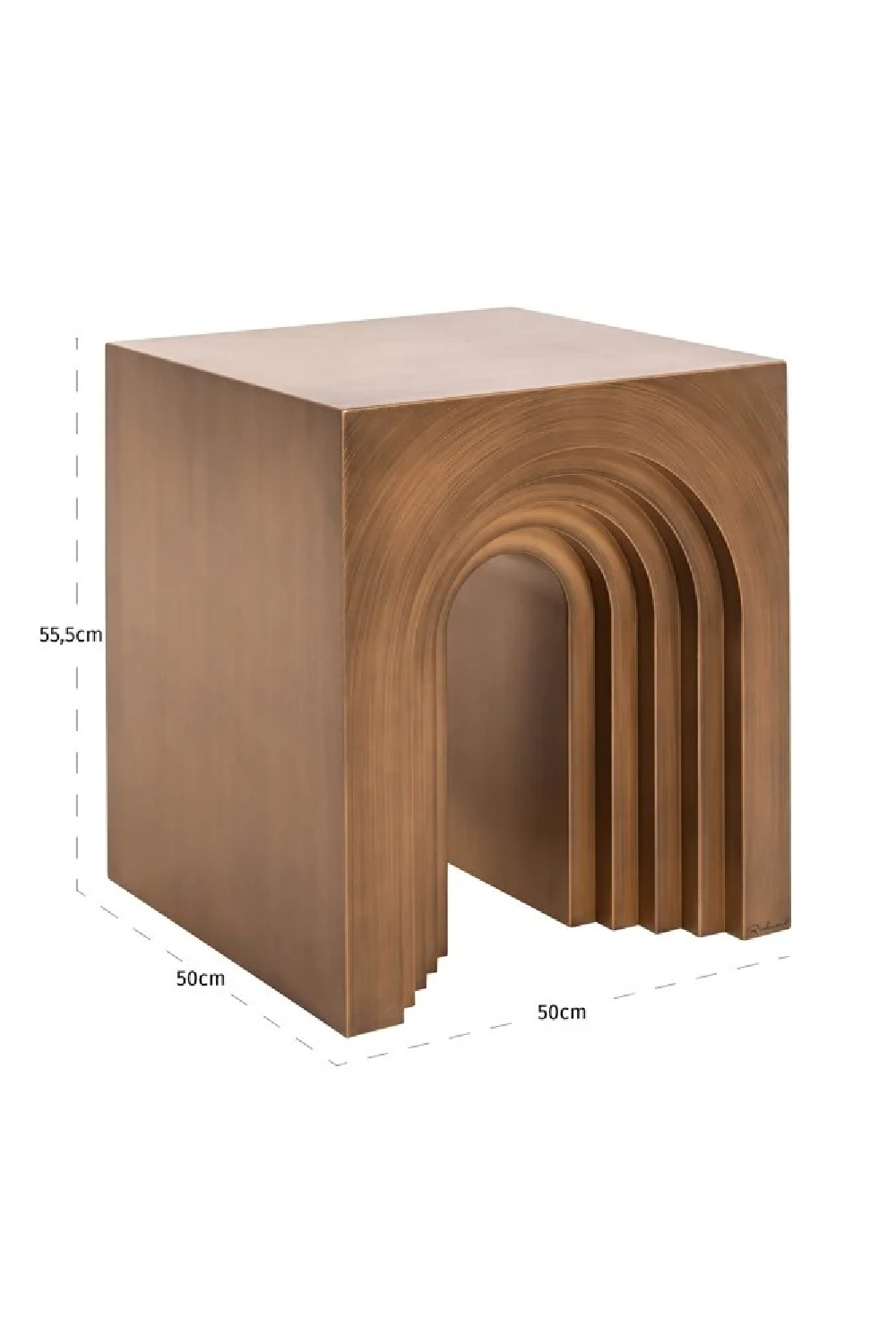 Arched Brushed Gold End Table | Richmond Interiors Vevey | Oroa.com