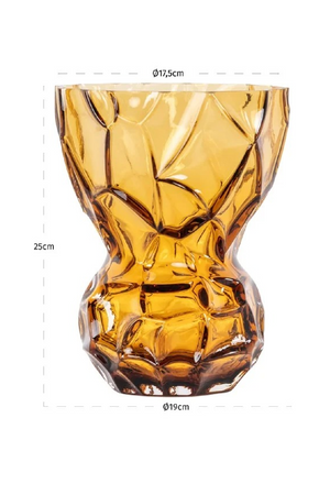 Faceted Amber Glass Vase | Richmond Interiors Mason | Oroa.com