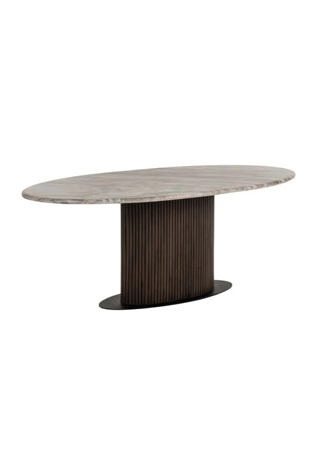 Brown Marble Oval Dining Table | Richmond Interiors Rasford | Oroa.com
