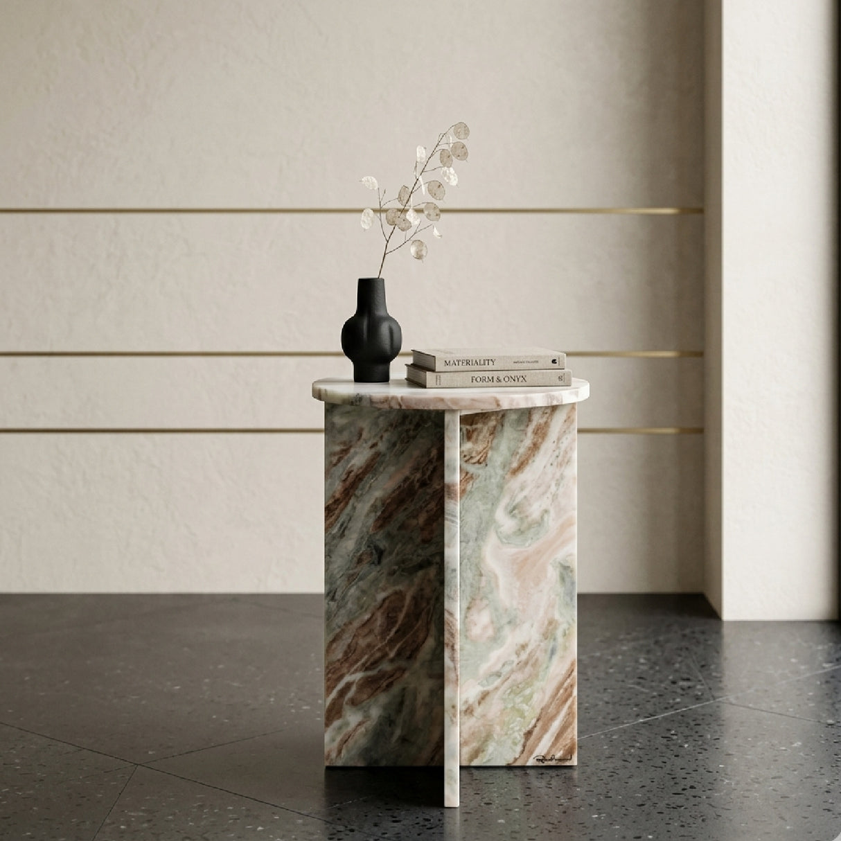   Pink Marble End Table | Oroa.com