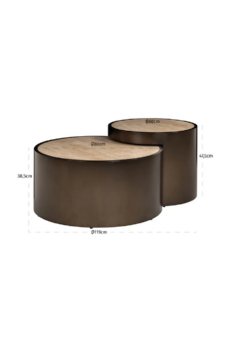 Steel Framed Nested Coffee Tables (2) | Richmond Interiors Ronson | Oroa.com