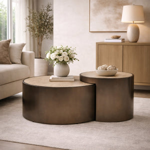   Steel Framed Nested Coffee Tables (2) | Oroa.com