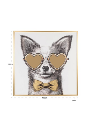 Bespectacled Dog Wall Art | Richmond Interiors Bodhy | Oroa.com