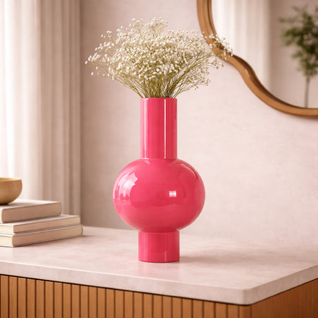   Pink Tubular Enamel Vase | Oroa.com