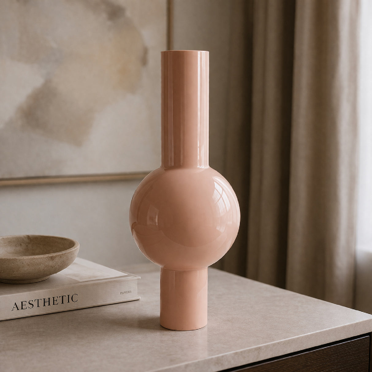   Peach Enameled Vase | Oroa.com