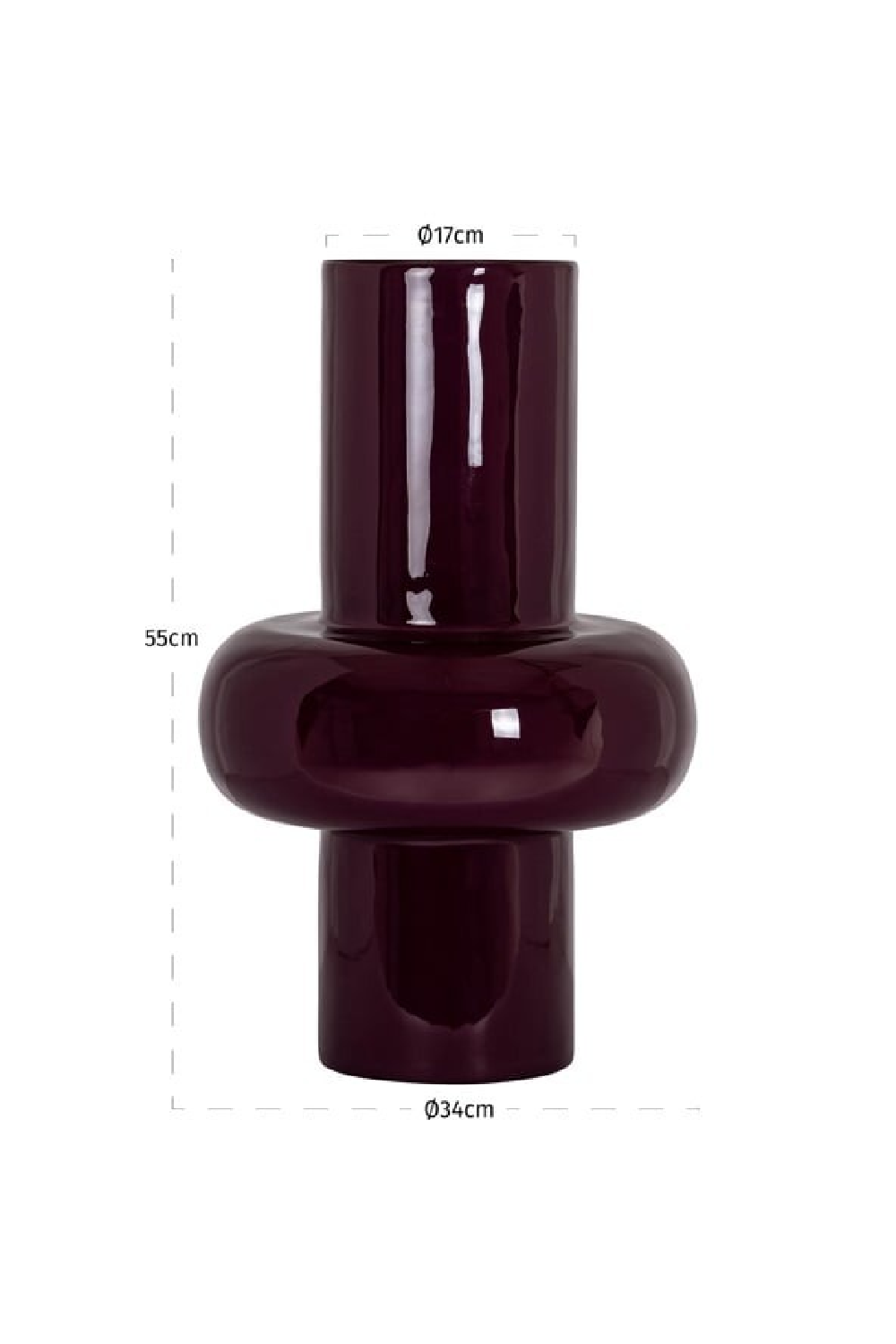 Glossy Burgundy Vase | Richmond Interiors Ashlyn | Oroa.com