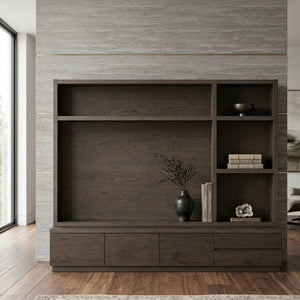   Brown Oak Tall TV Cabinet | Oroa.com