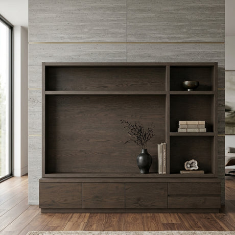   Brown Oak Tall TV Cabinet | Oroa.com