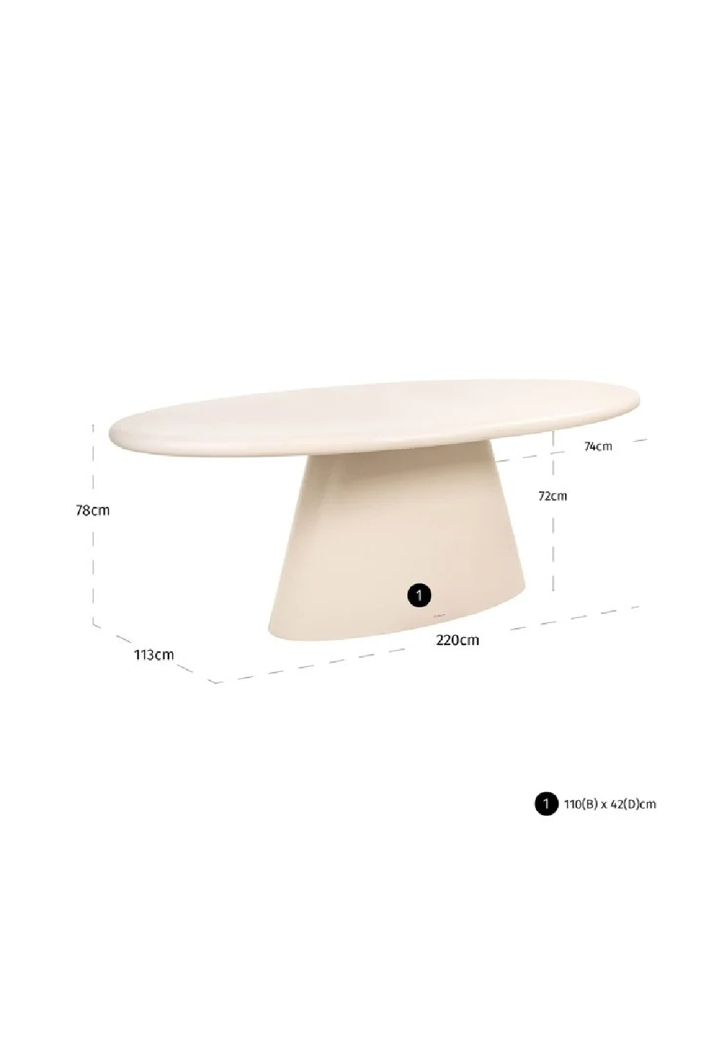 White Oval Indoor/Outdoor Dining Table | Richmond Interiors Urban Bloom | Oroa.com