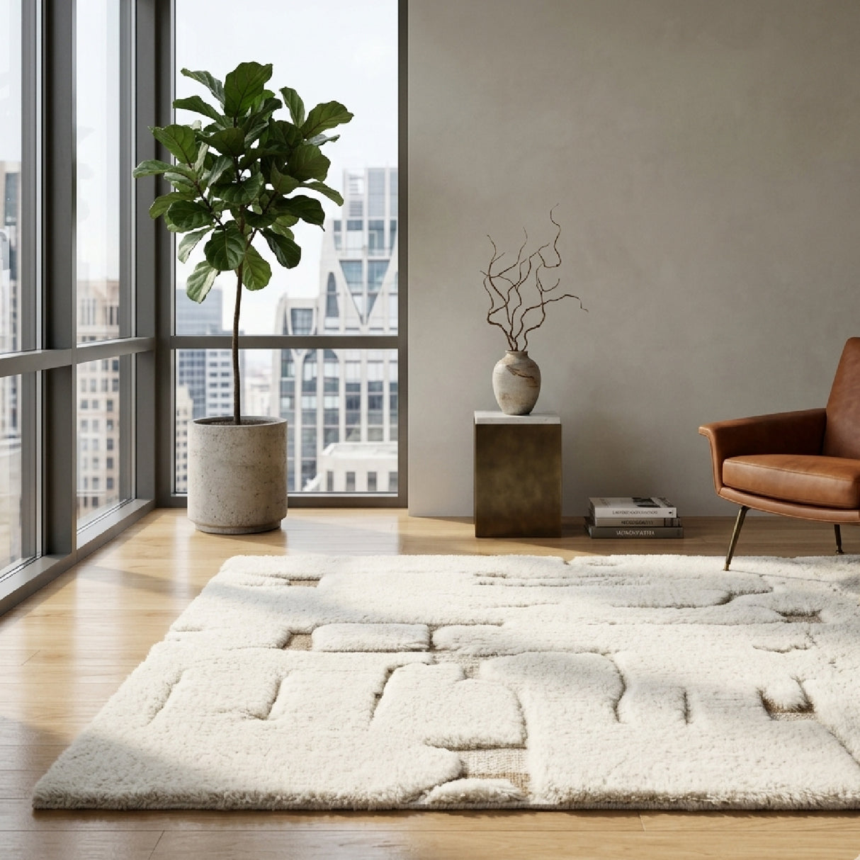   White Wool Blend Carpet | Oroa.com