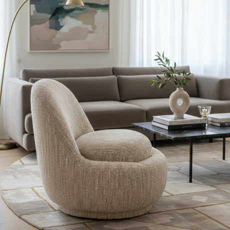   Rounded Seat Beige Lounge Chair | Oroa.com