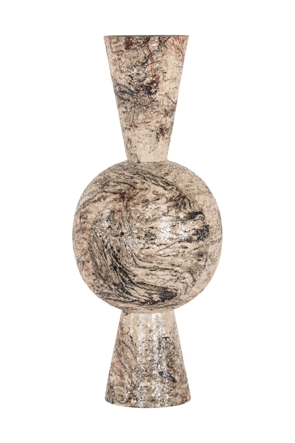 Beige Iron Sculpted Vase | Richmond Interiors Moisa | Oroa.com