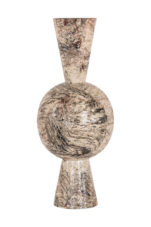 Beige Iron Sculpted Vase | Richmond Interiors Moisa | Oroa.com