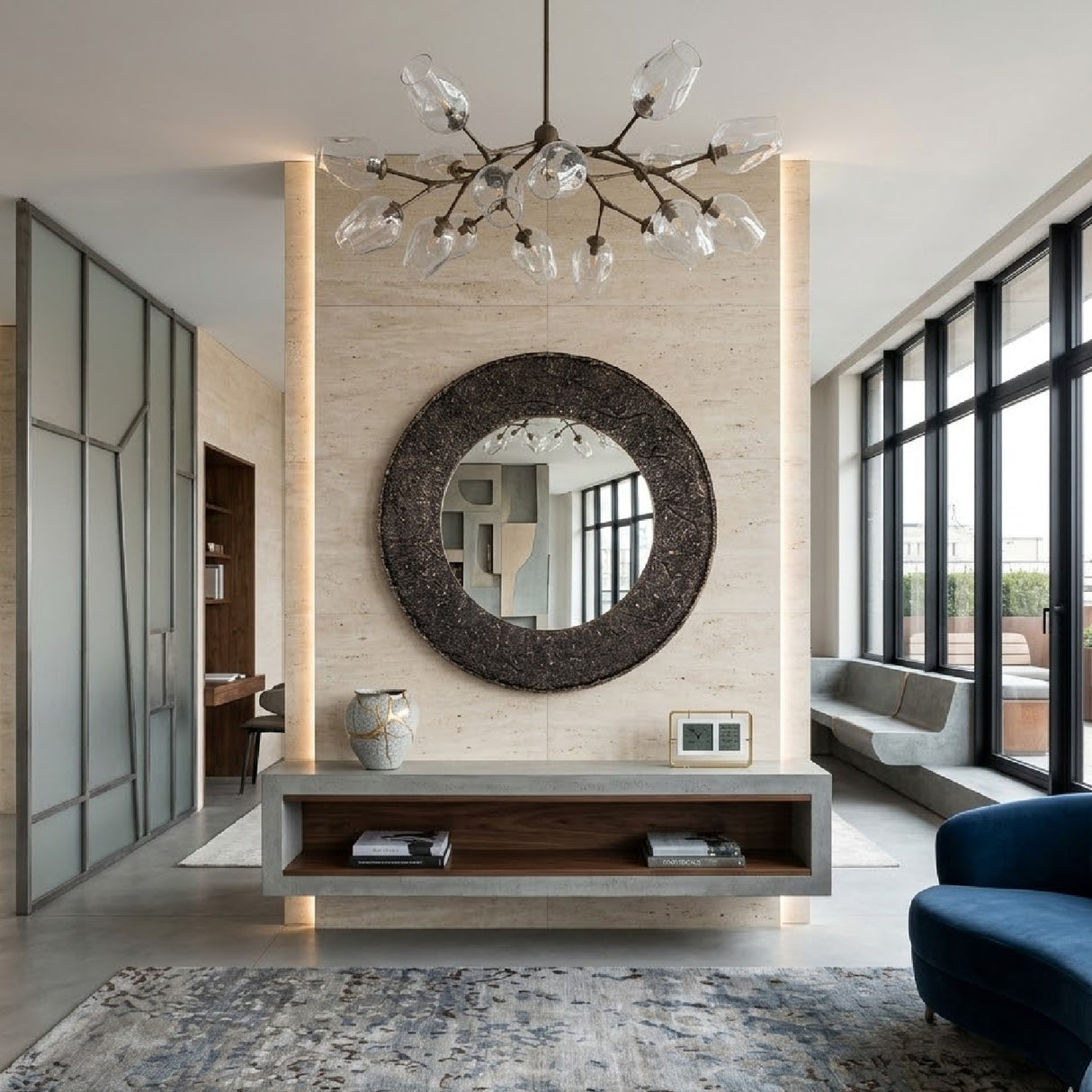   Contract furniture - Round Bronze Mirror - www.oroatrade.com | Oroa.com