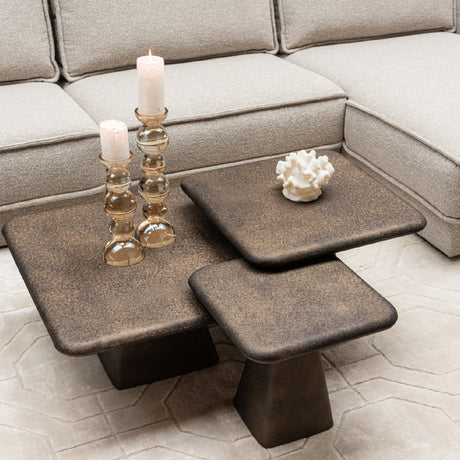   Gold Square Coffee Tables (3) | Oroa.com