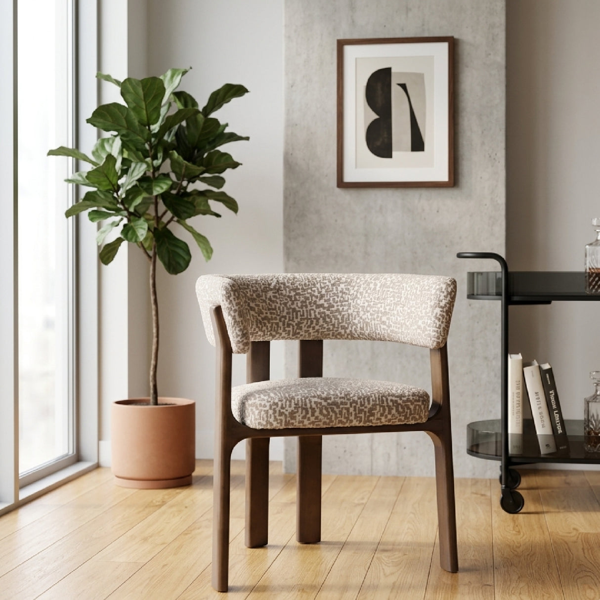   Wood Framed Curve Dining Chair | Oroa.com