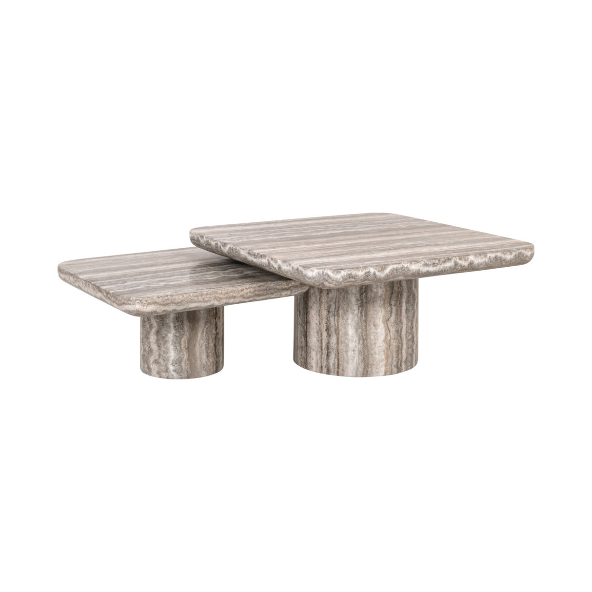  Gray Travertine Coffee Tables (2) | Oroa.com