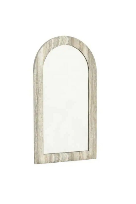 Gray Travertine Arched Mirror | Richmond Interiors Calvo | Oroa.com