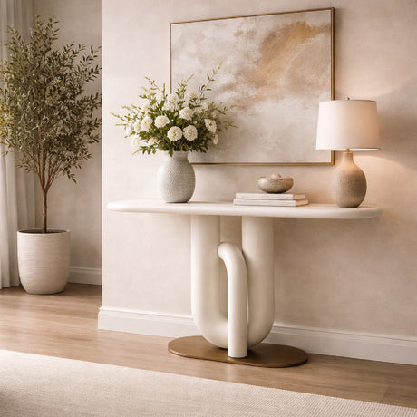   White Metal Modern Console | Oroa.com