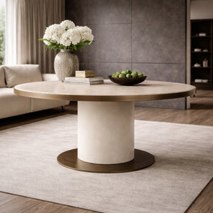   Round White Ceramic Dining Table | Oroa.com