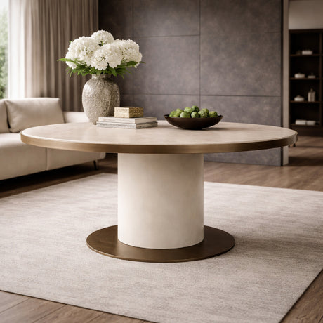   Round White Ceramic Dining Table | Oroa.com