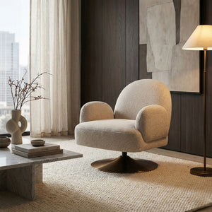   Light Gray Swivel Lounge Armchair | Oroa.com