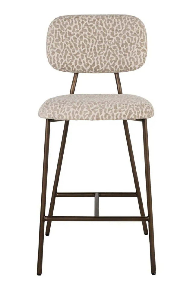 Beige Leopard Print Counter Stools (2) | Richmond Interiors Xenia | Oroa.com