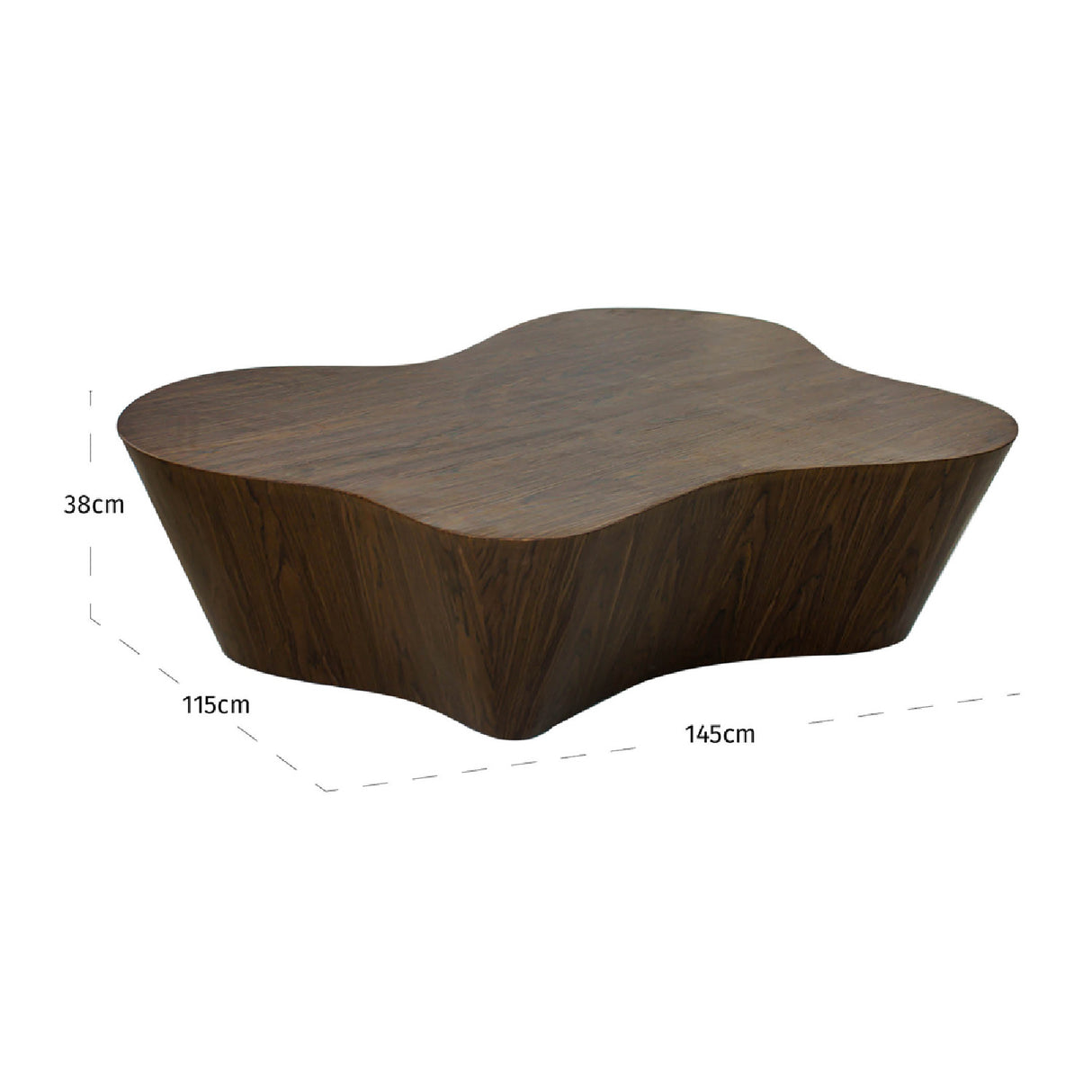 Modern European furniture - Organic-Shaped Walnut Coffee Table - www.oroa.com