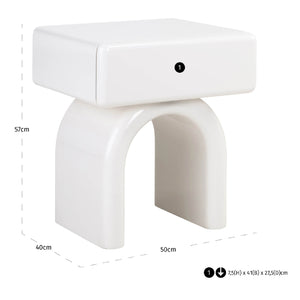   Modern European furniture - Modern Arched 1-Drawer Nightstand - www.oroa.com | Oroa.com