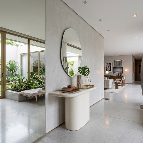 Contract furniture - White Central-Base Console Table - www.oroatrade.com