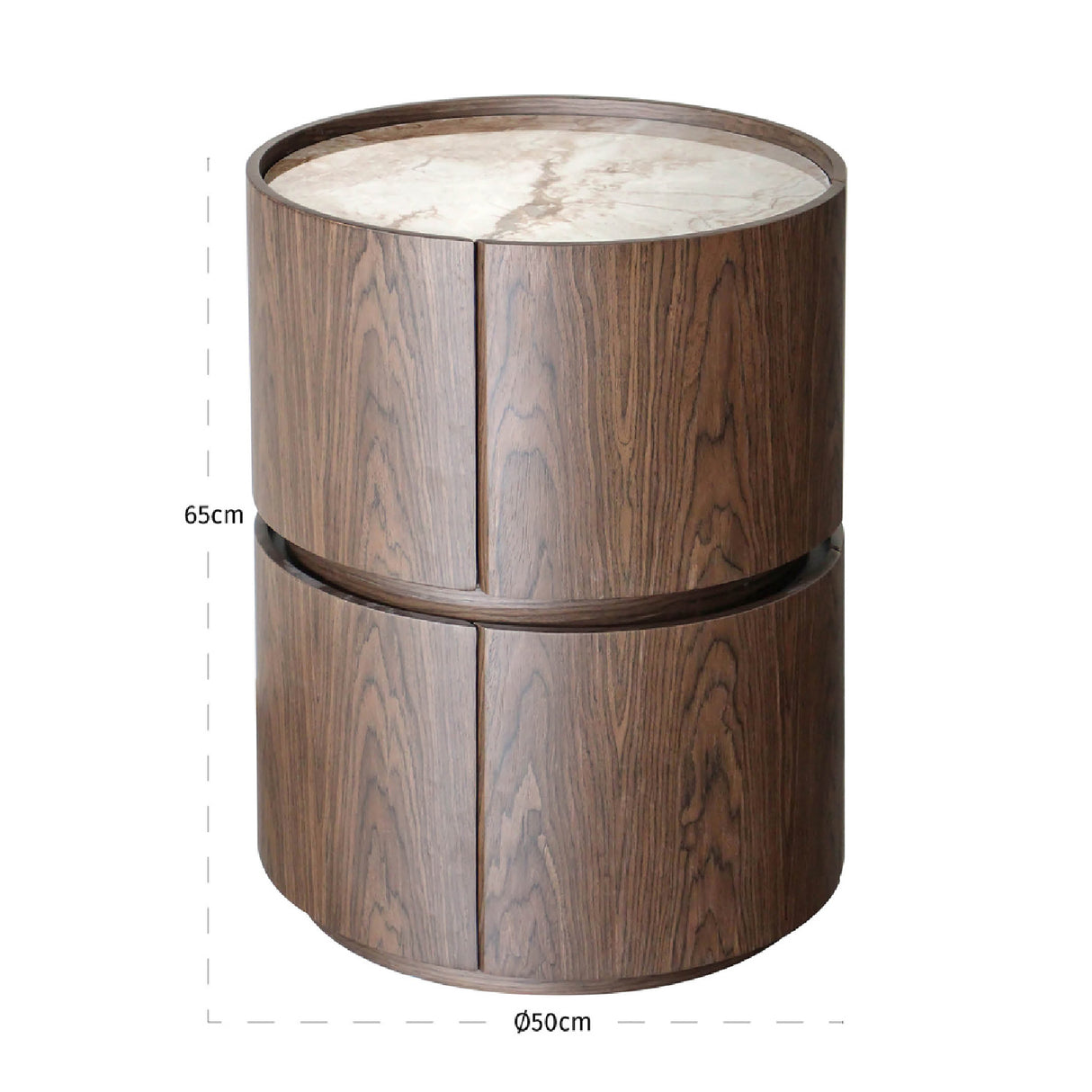 Modern European furniture - Round 2-Drawer Nightstand - www.oroa.com