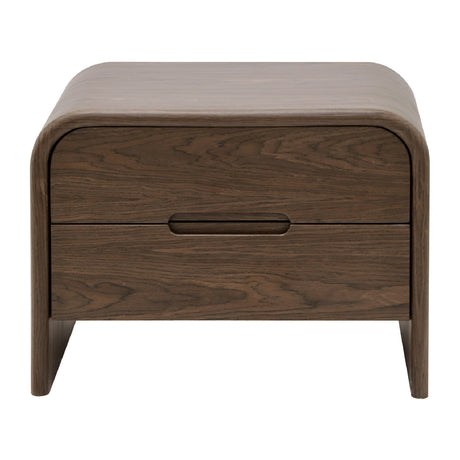 Modern European furniture - Brown Wooden 2-Drawer Nightstand - www.oroa.com