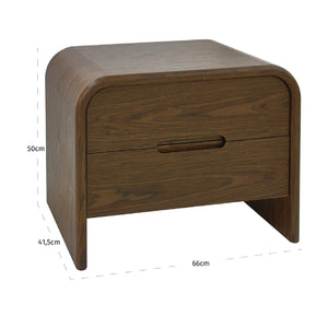 Modern European furniture - Brown Wooden 2-Drawer Nightstand - www.oroa.com